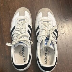 adidas White and Black Retro Samba Sneakers